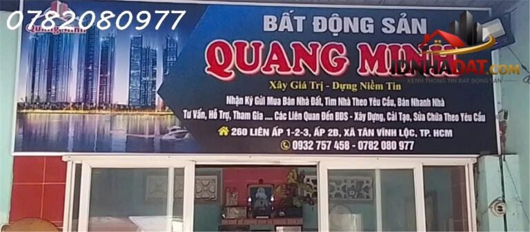 [Đánh Giá Bất Động Sản Sổ Đỏ] Nhà mặt tiền 12m tại phường Tân Quý, quận Tân Phú – Sổ đỏ đầy đủ, tiềm năng khai thác cao