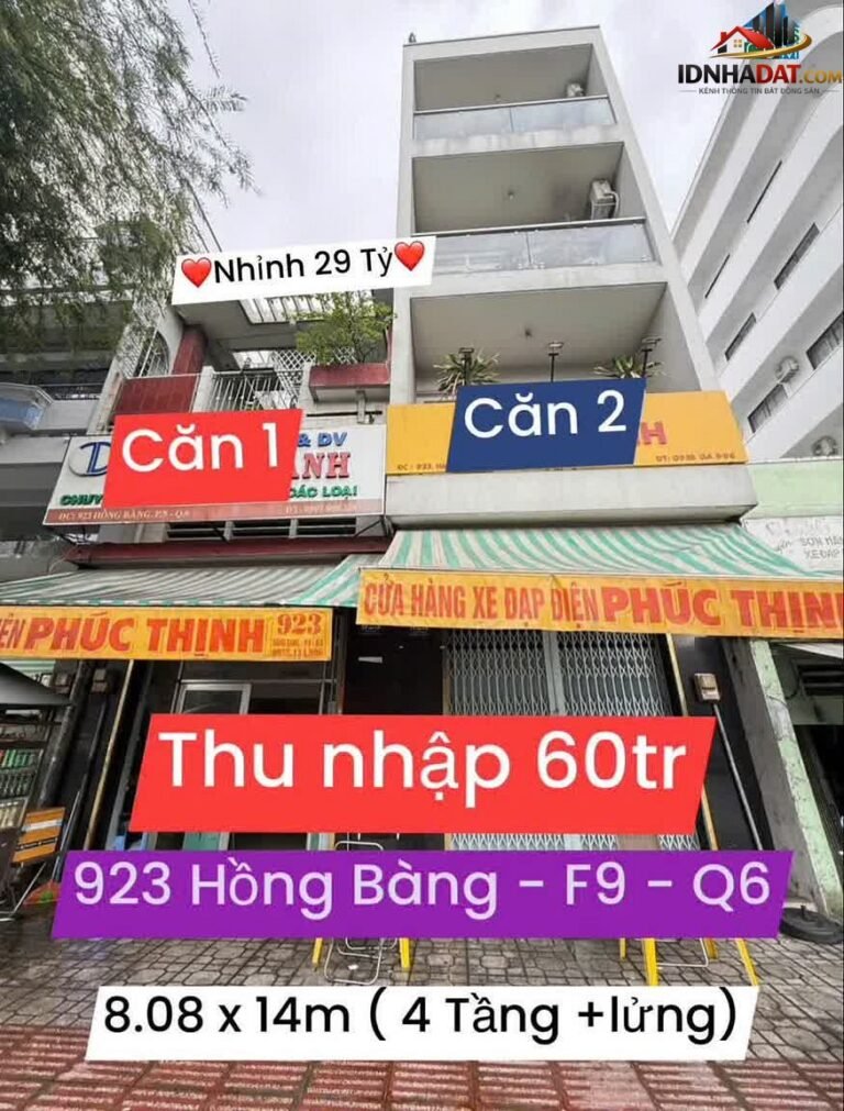 [Đánh Giá Bất Động Sản Sổ Đỏ] Bán nhà mặt tiền Hồng Bàng, Quận 6, TP.HCM – Vị trí đắc địa, pháp lý rõ ràng