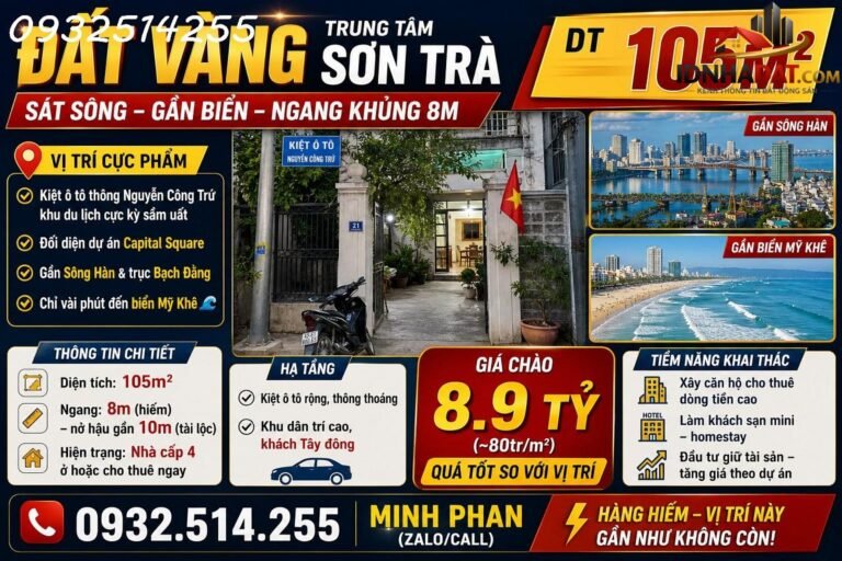 [Đánh Giá Bất Động Sản Sổ Đỏ] Đất thổ cư 105m² An Hải Tây, Sơn Trà, Đà Nẵng – Vị trí đắc địa, pháp lý rõ ràng