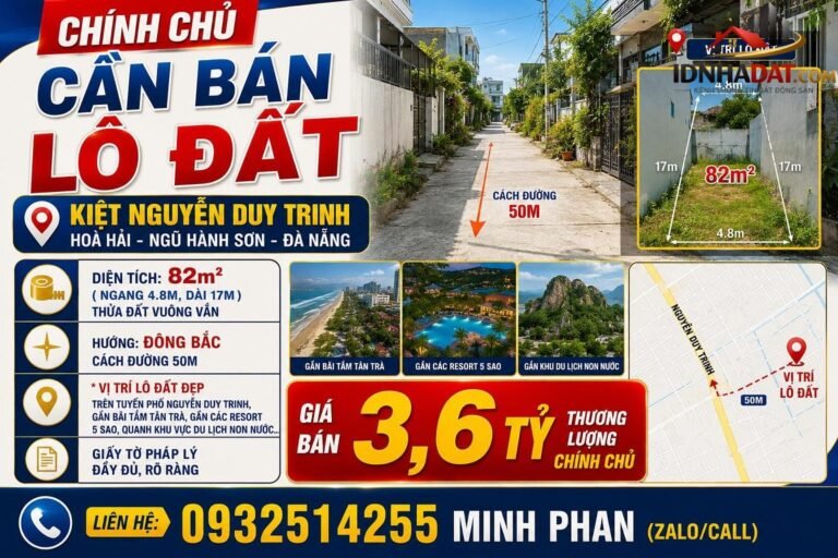 [Đánh Giá Bất Động Sản Sổ Đỏ] Đất thổ cư Hòa Hải Ngũ Hành Sơn Đà Nẵng 82m2, pháp lý sổ đỏ rõ ràng
