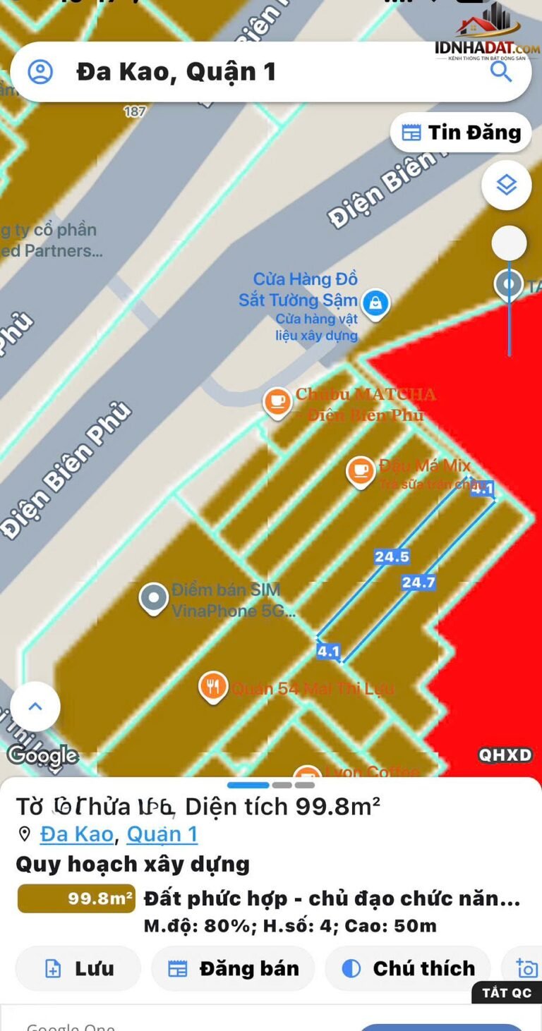 [Đánh Giá Bất Động Sản Sổ Đỏ] Nhà C4 Đường Điện Biên Phủ, Quận 1: Pháp Lý Rõ Ràng, Vị Trí Đắc Địa
