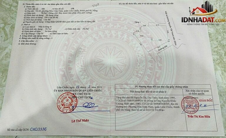 [Đánh Giá Bất Động Sản Sổ Đỏ] Nhà cấp 4 3 mặt kiệt Nguyễn Tất Thành, Quận Liên Chiểu – Vị trí thuận lợi, pháp lý rõ ràng