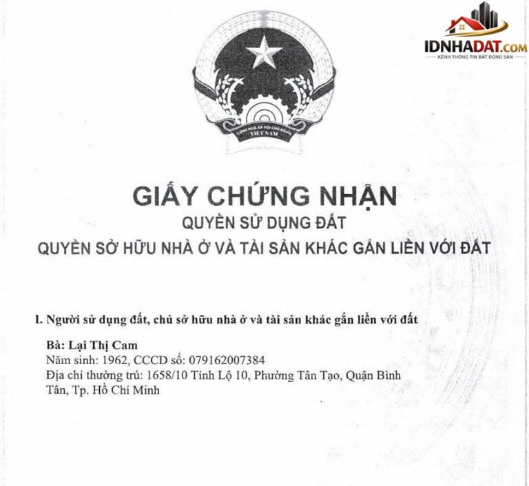 [Đánh Giá Bất Động Sản Sổ Đỏ] Nhà riêng 103m2 tại đường Tỉnh Lộ 10, quận Bình Tân, HCM – Pháp lý rõ ràng, vị trí thuận lợi
