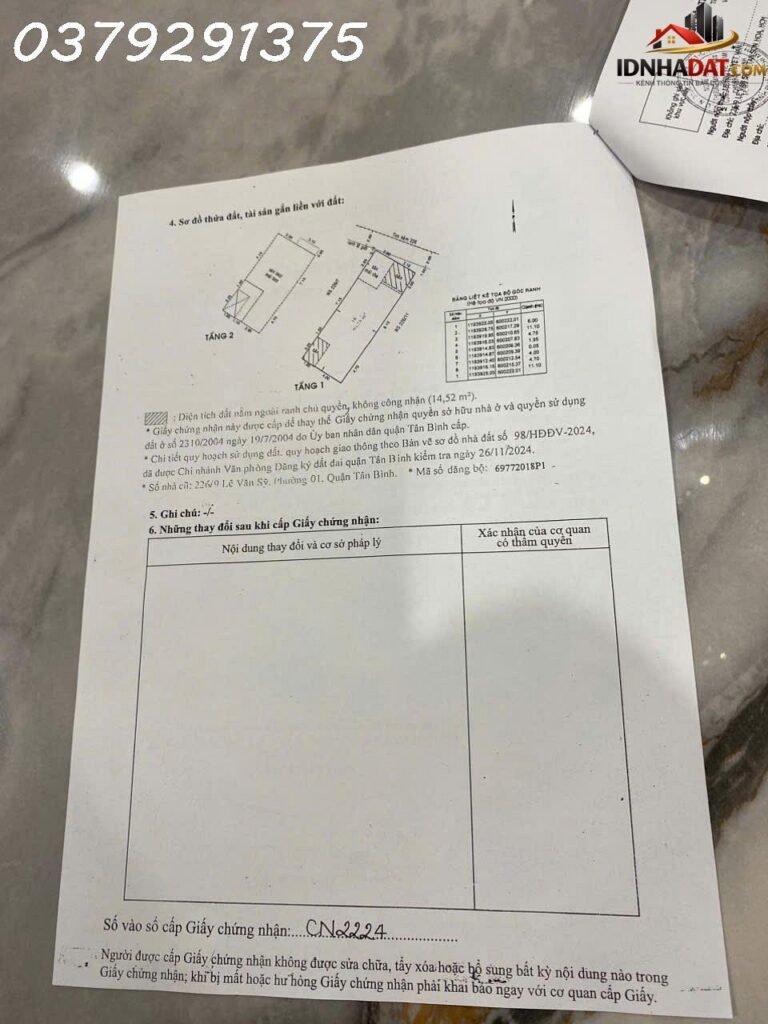 [Đánh Giá Bất Động Sản Sổ Đỏ] Nhà riêng 1 trệt 1 lầu tại Đường Lê Văn Sỹ, Tân Bình – Vị trí thuận lợi, pháp lý rõ ràng