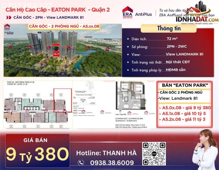 [Review Nhà Đất Sổ Đỏ] Bán căn hộ góc 2PN tại Đường Mai Chí Thọ, Quận 2, TP.HCM – Pháp lý rõ ràng với sổ đỏ