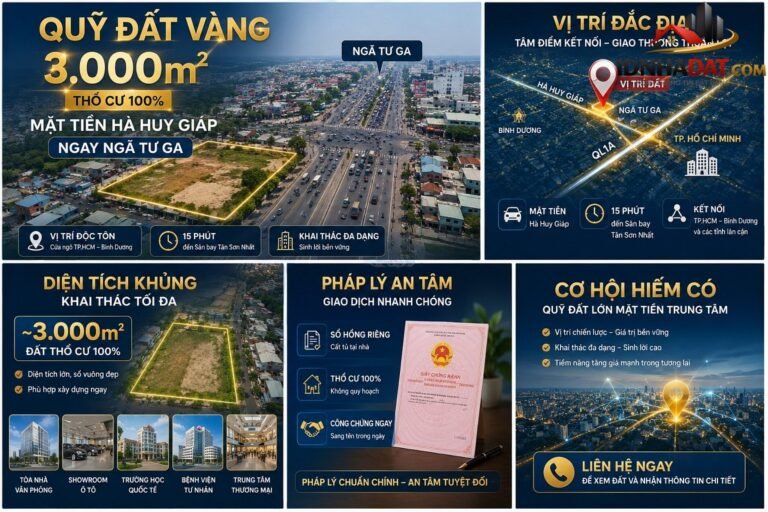 [Đánh Giá Bất Động Sản Sổ Đỏ] Đất thổ cư 2600m² mặt tiền Thạnh Lộc 17, Quận 12 – Vị trí đắc địa, pháp lý rõ ràng
