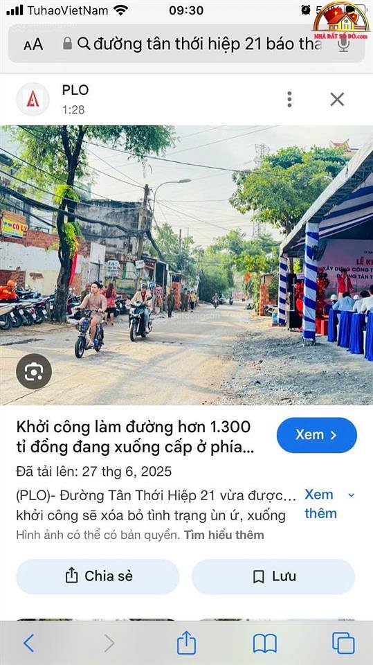 Bán nhà đất Đường Tân Thới Hiệp 21 – Phường cũ Tân Thới Hiệp Quận 12 – Phường mới Tân Thới Hiệp – Thành phố Hồ Chí Minh diện tích 133 m2 giá 10.6 tỷ