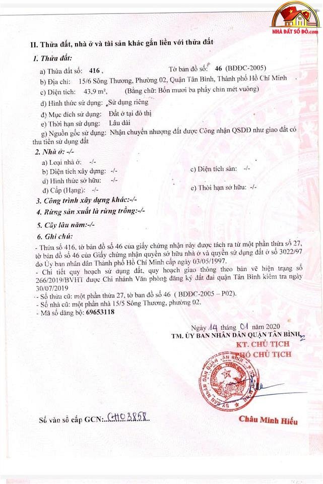 Nhà riêng 44 m2 giá 6.4 tỷ – Bán nhà đất Đường Sông Thương – Phường cũ Tân Sơn Hòa Quận Tân Bình – Phường mới Tân Sơn Hòa – Thành phố Hồ Chí Minh