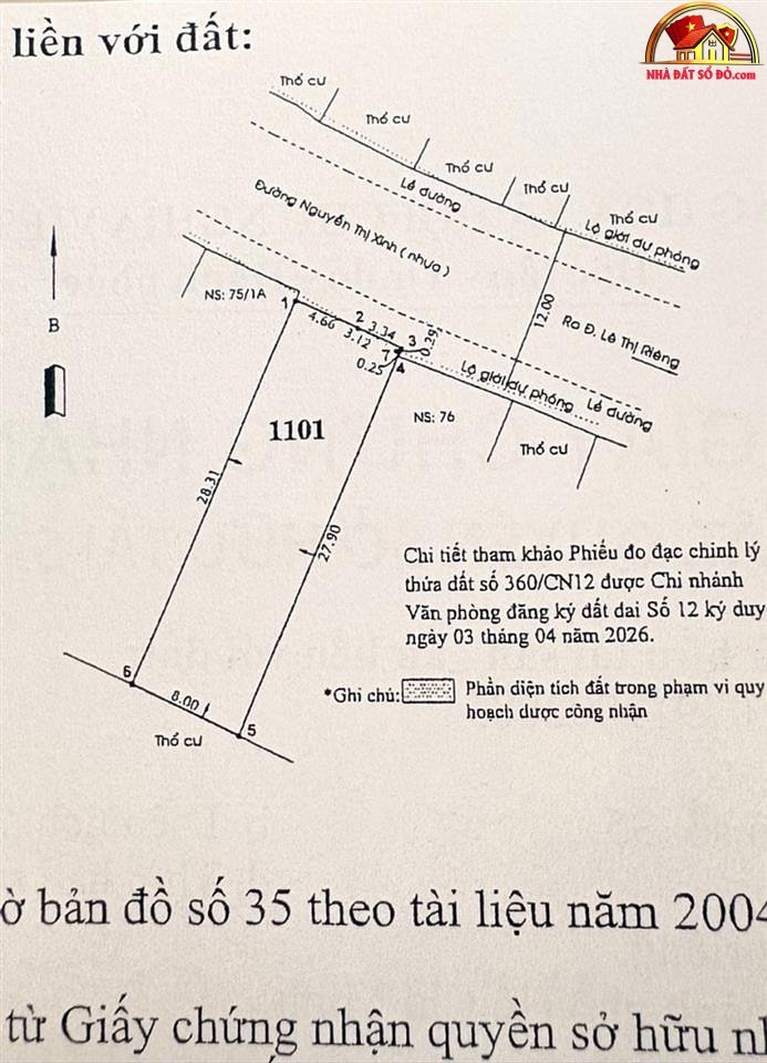 Bán nhà đất Đường Nguyễn Thị Xinh – Phường cũ Thới An – Quận 12 – Phường mới Thới An – Thành phố Hồ Chí Minh diện tích 240 m2 giá 16500000000