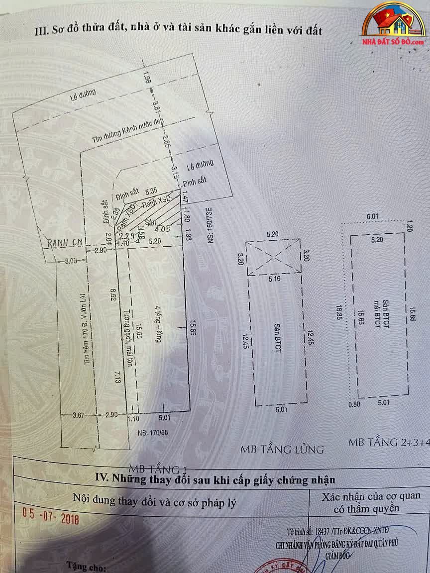 Bán nhà đất đường Đàm Thận Huy – Phường cũ Phú Thọ Hòa Quận Tân Phú – Phường mới Phú Thọ Hòa – Thành phố Hồ Chí Minh diện tích 105m² giá 25 tỷ