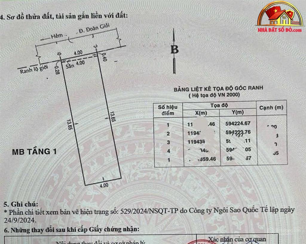 Nhà 4 tầng Đoàn Giỏi – Phường cũ Tân Quý Quận Tân Phú – Phường mới Tân Quý – Thành phố Hồ Chí Minh diện tích 60 m2 giá 5.99 tỷ