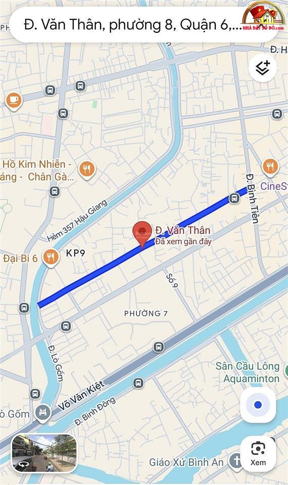 Nhà mặt tiền đường Văn Thân – Phường cũ Bình Tiên Quận 6 – Phường mới Bình Tiên – Thành phố Hồ Chí Minh diện tích 160 m2 giá 23900000000