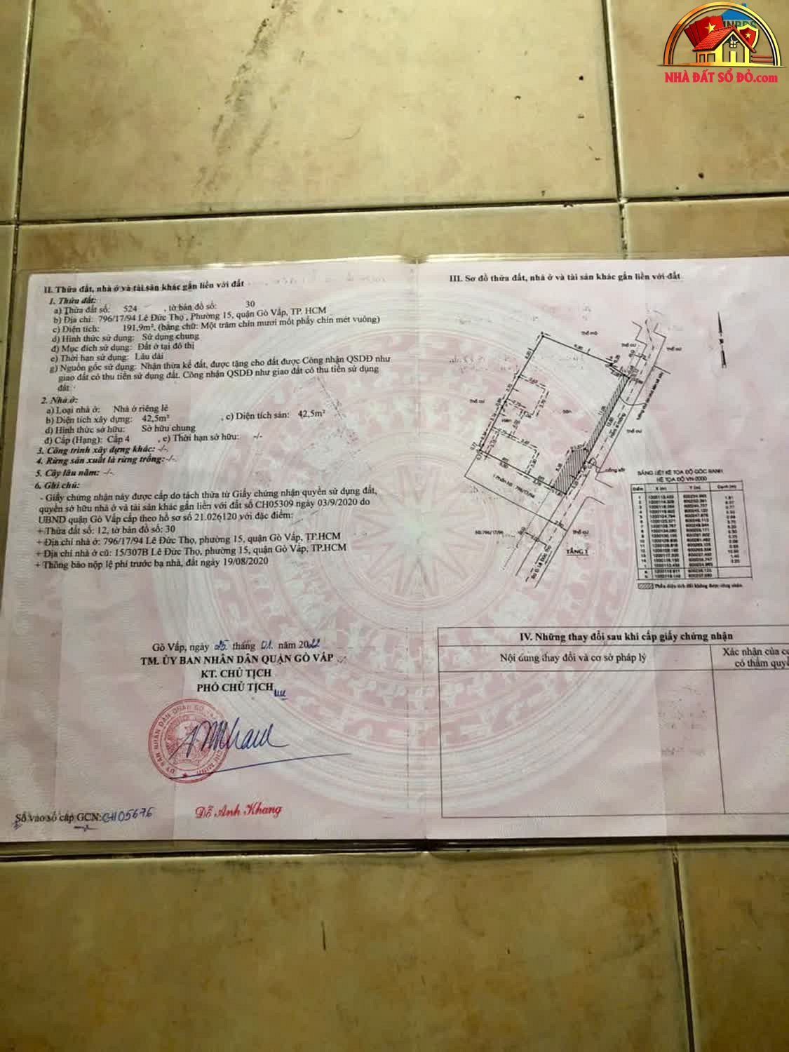 Bán nhà đất Đường Lê Đức Thọ – Phường cũ 15 Quận Gò Vấp – Phường mới 15 – Thành phố Hồ Chí Minh diện tích 250 m² giá 15.9 tỷ