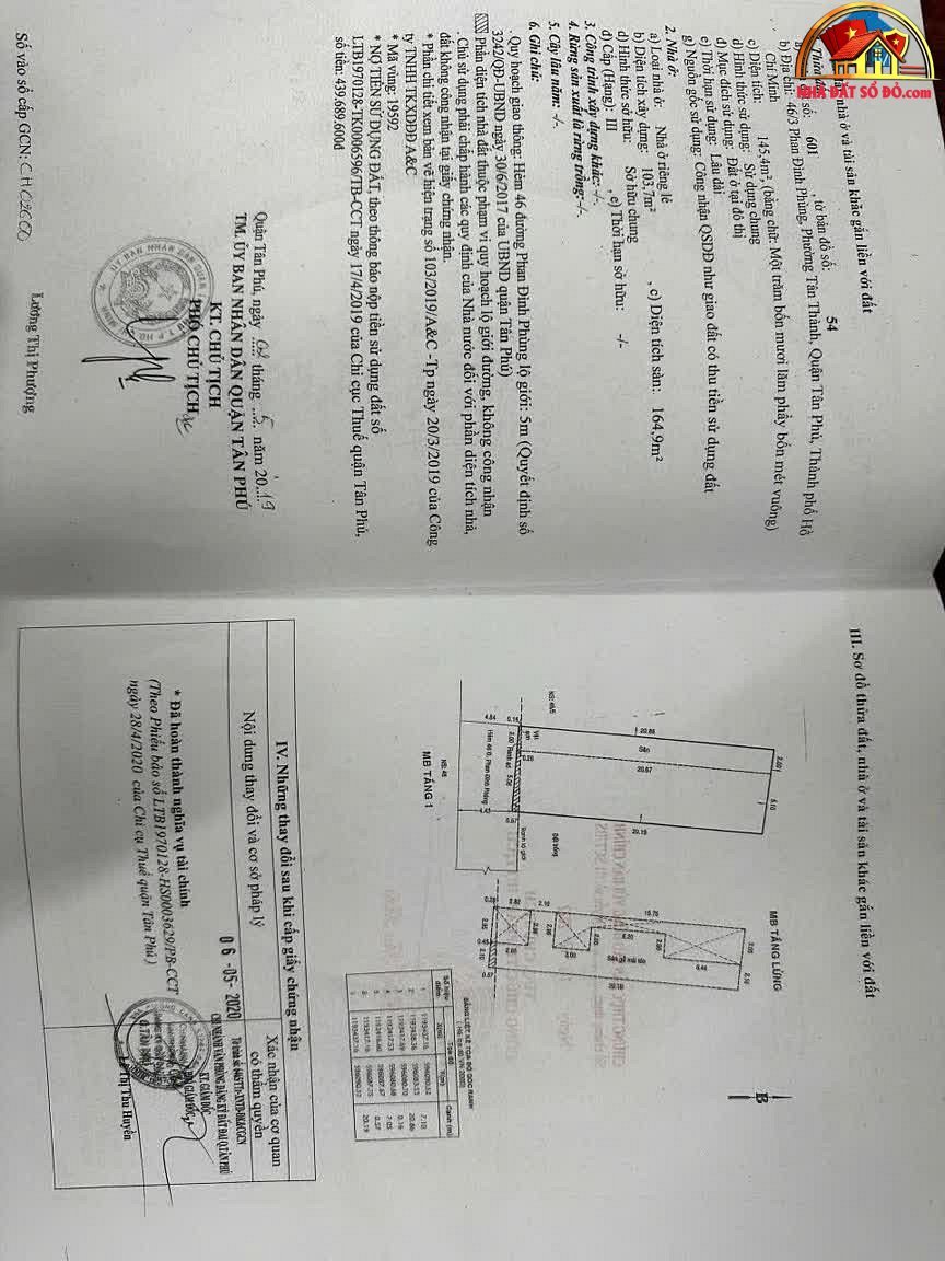 Bán nhà đất Đường Phan Đình Phùng – Phường cũ Tân Sơn Nhì Quận Tân Phú – Phường mới Tân Sơn Nhì – Thành phố Hồ Chí Minh diện tích 275 m² giá 24500000000