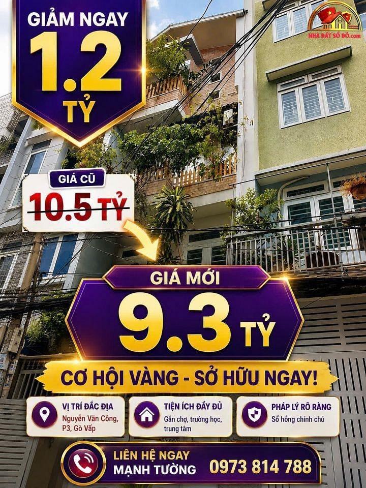 Nhà đẹp đường Nguyễn Văn Công – Phường 3 Quận Gò Vấp – Thành phố Hồ Chí Minh diện tích 46 m2 giá 9.3 tỷ