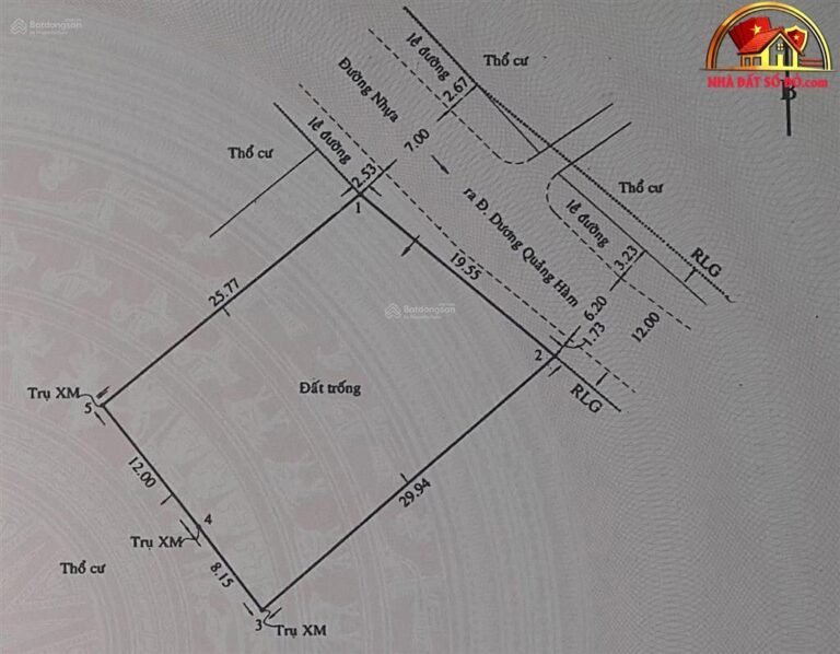 Bán nhà đất Đường Dương Quảng Hàm – Phường cũ 6 Quận Gò Vấp – Phường mới 6 – Thành phố Hồ Chí Minh diện tích 547 m2 giá 63000000000