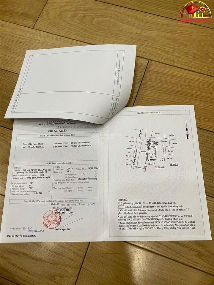 Nhà riêng bán Đường Phan Văn Hớn – Phường cũ Tân Thới Nhất Quận 12 – Thành phố Hồ Chí Minh 44 m2 4.15 tỷ