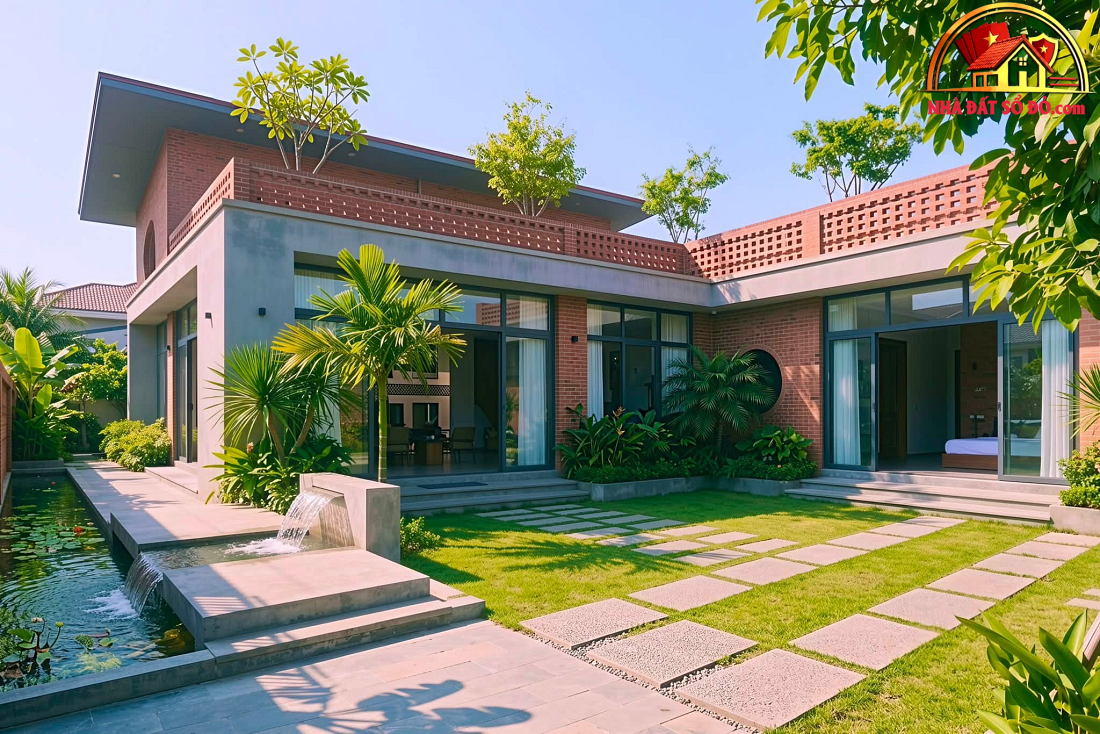 Cấu trúc hạ nhiệt tự nhiên cho biệt thự vườn sân trong Vĩnh Phúc- Ảnh 5.