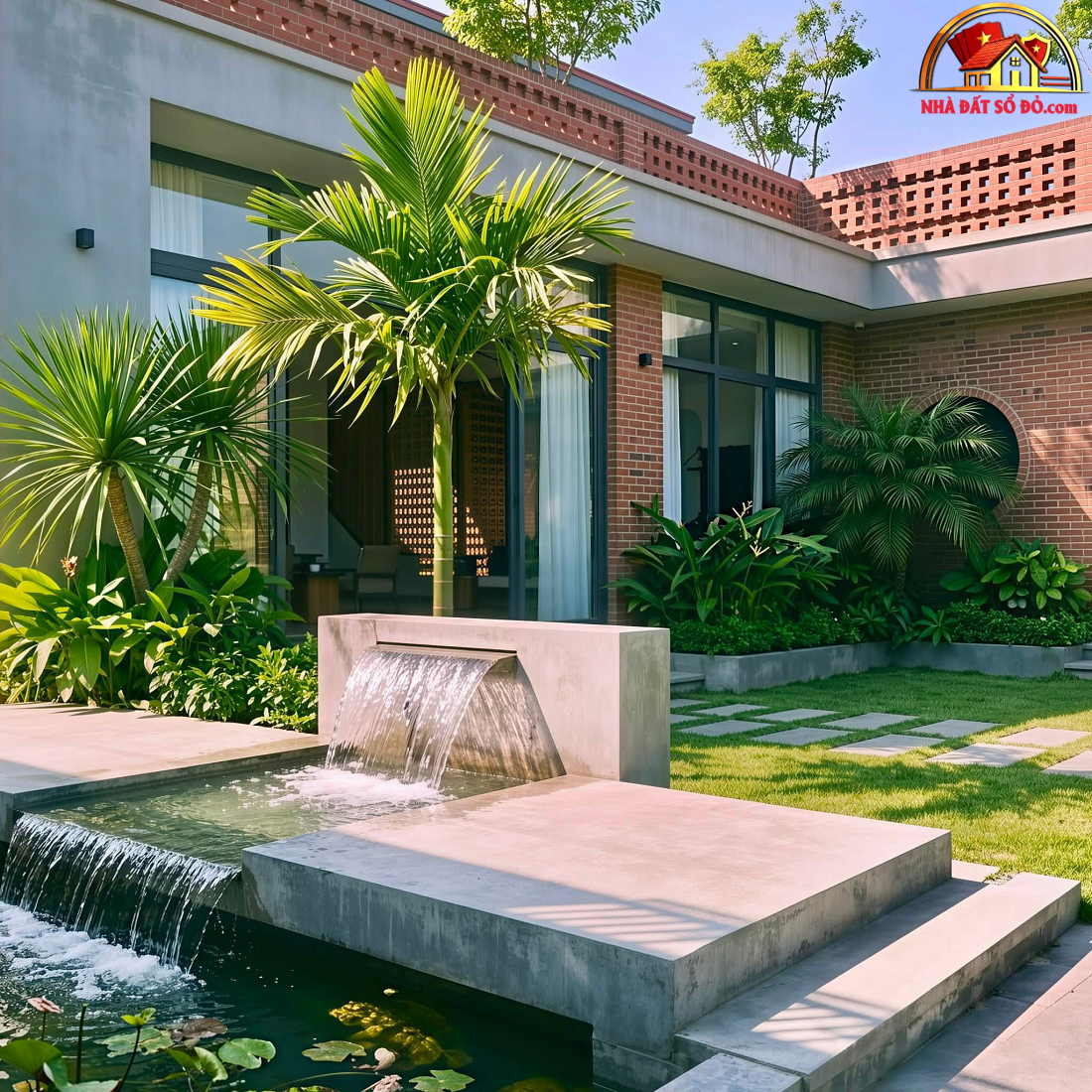 Cấu trúc hạ nhiệt tự nhiên cho biệt thự vườn sân trong Vĩnh Phúc- Ảnh 10.