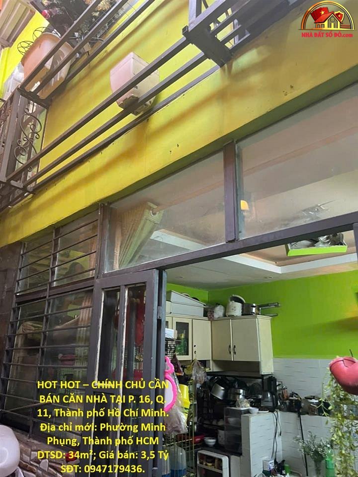 Bán nhà đất Đường Hồng Bàng – Phường cũ 16 Quận 11 – Phường mới Minh Phụng – Thành phố Hồ Chí Minh diện tích 34 m2 giá 3.5 tỷ
