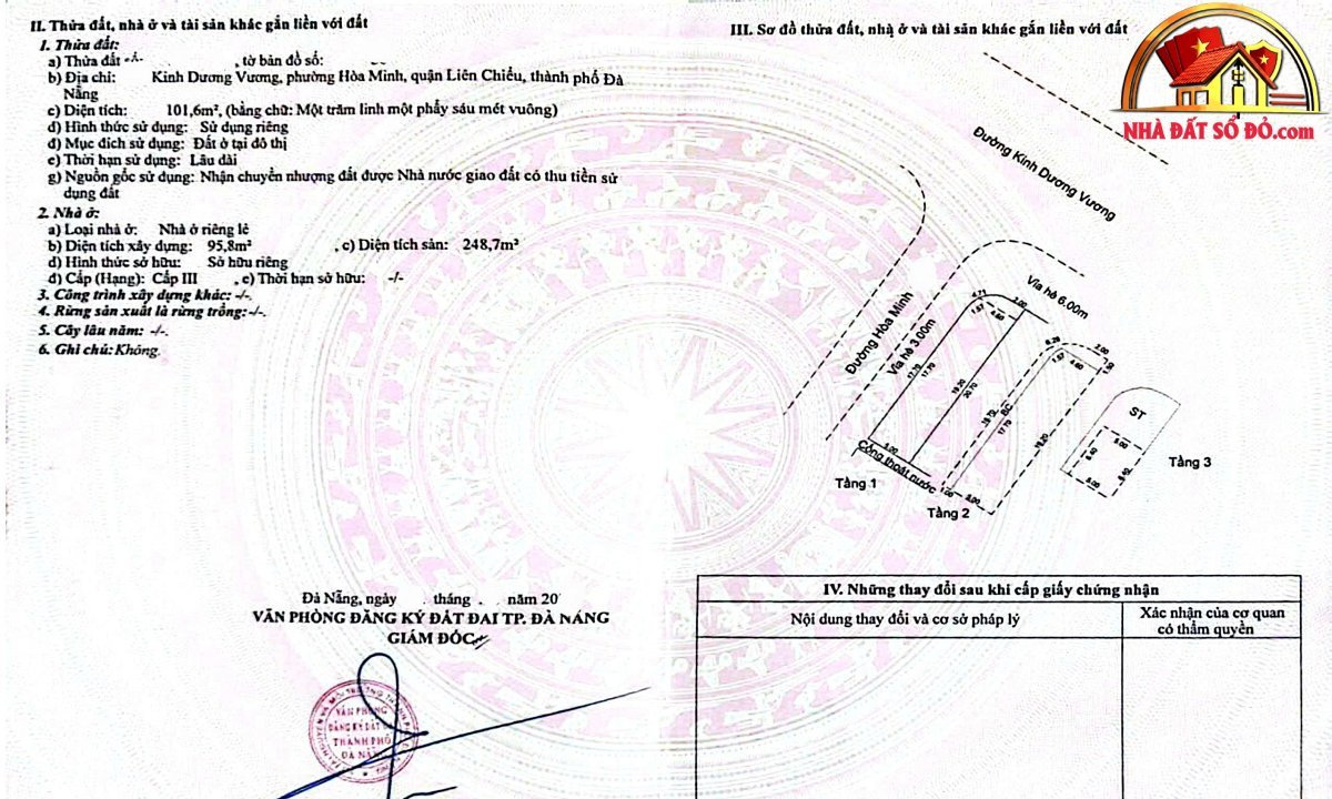 Nhà lô góc 2 mặt tiền – 3 tầng kinh dương vương – vị trí kinh doanh Bán nhà đất Đường Kinh Dương Vương – Phường cũ Hòa Minh Quận Liên Chiểu – Phường mới Hòa Minh – Thành phố Đà Nẵng 102m2 11.4 tỷ