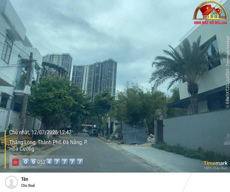 Bán lô đất vàng Đường Nguyễn Thành Ý – Phường cũ Hòa Cường Nam Quận Hải Châu – Phường mới Hòa Cường Bắc – Thành phố Đà Nẵng 273m2 120 triệu/m²