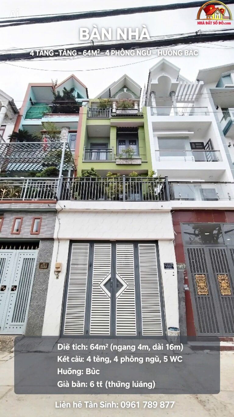 Nhà 4 tầng sổ hồng riêng chính chủ – hẻm xe … – Bán nhà trong ngõ, hẻm Quận Bình Tân – TP Hồ Chí Minh giá 5 – 7 tỷ