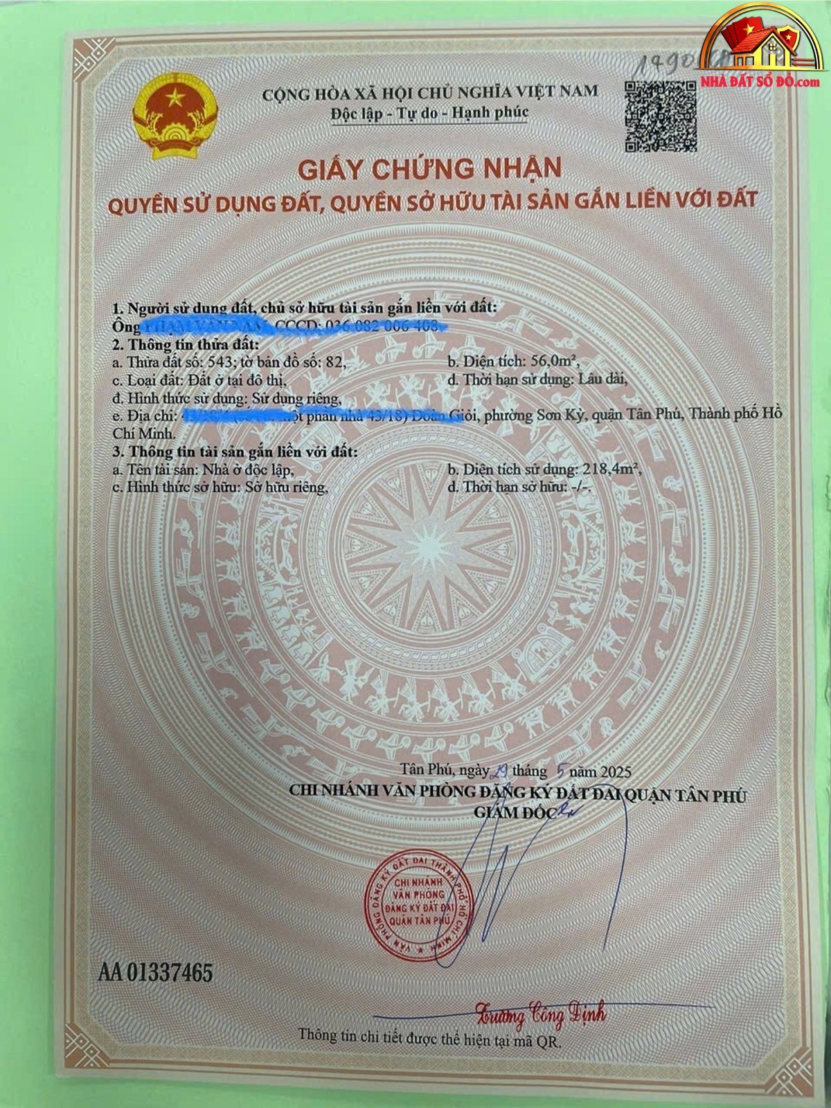 Kẹt ngân hàng gấp bán nhà phố 4 tầng Đoàn Giỏi – Phường cũ Sơn Kỳ Quận Tân Phú – Phường mới Sơn Kỳ – Thành phố Hồ Chí Minh 56m2 5.99 tỷ