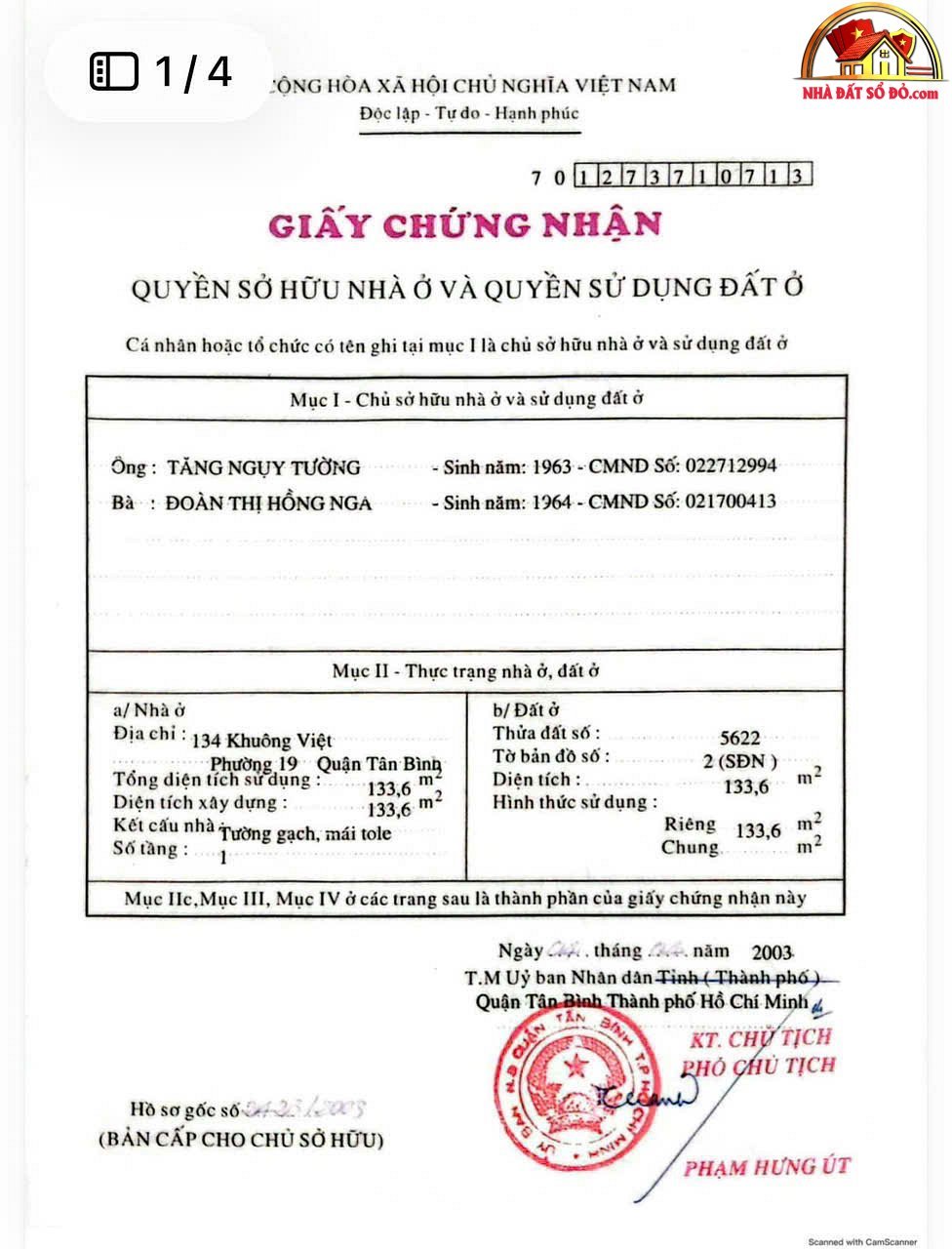 Bán Gấp MT Khuông Việt – Phường cũ Tân Phú – Quận Tân Phú – Thành phố Hồ Chí Minh – Diện tích 145m2 – Giá 15.9 tỷ