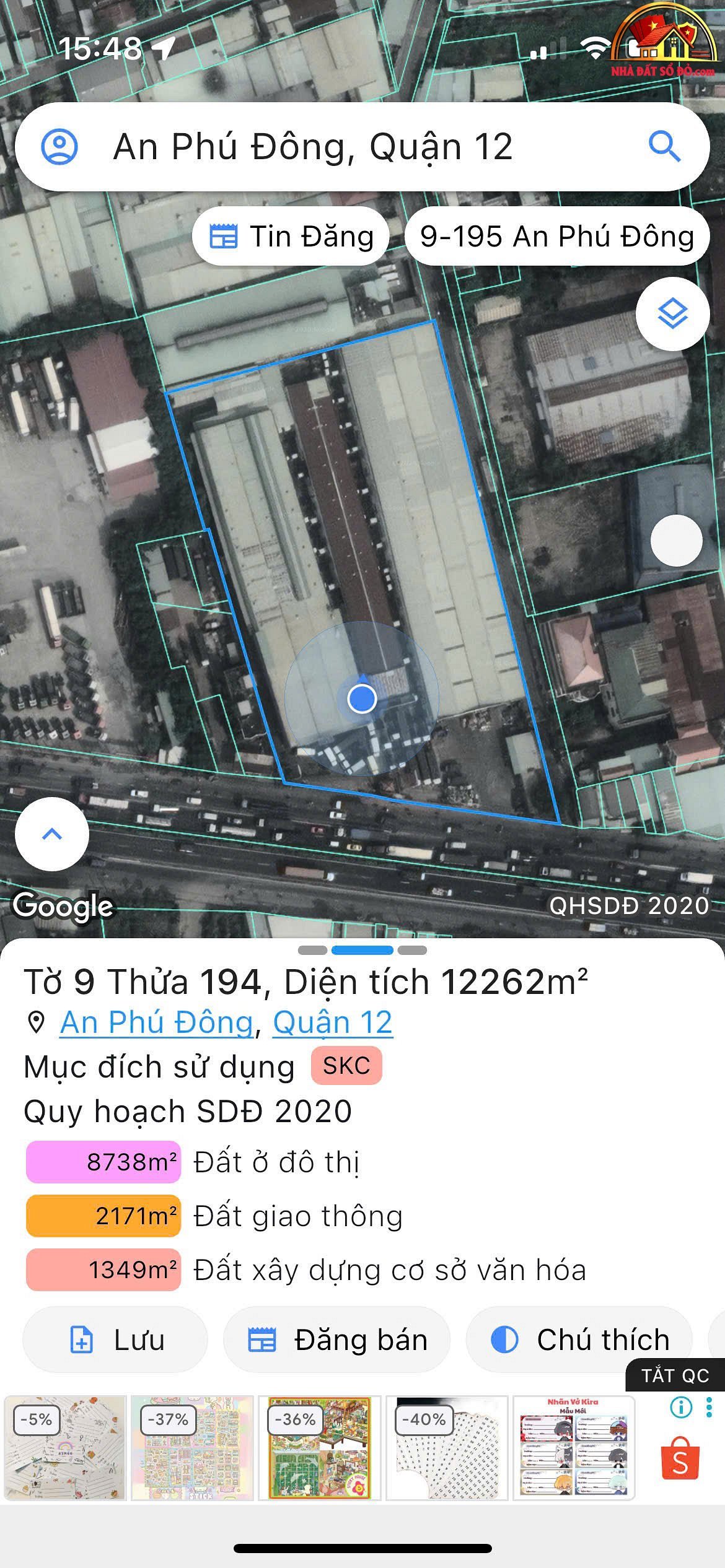 Sở hữu quỹ đất lớn quận 12 – Đường Quốc lộ 1A – Phường cũ An Phú Đông – Phường mới An Phú Đông – Thành phố Hồ Chí Minh – Diện tích 12262m2 – Giá 605 tỷ