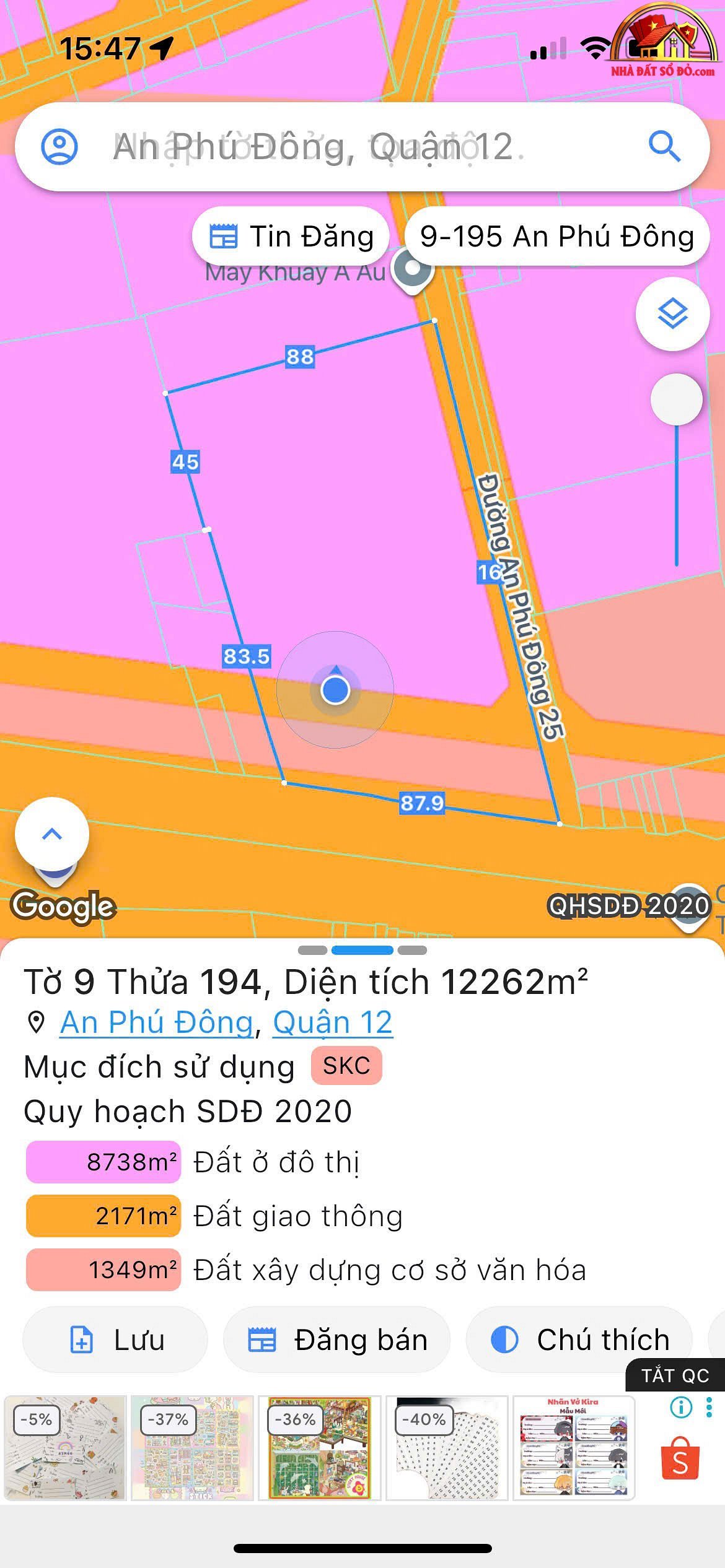 Sở hữu quỹ đất lớn quận 12 – Đường Quốc lộ 1A – Phường cũ An Phú Đông – Phường mới An Phú Đông – Thành phố Hồ Chí Minh – Diện tích 12262m2 – Giá 605 tỷ
