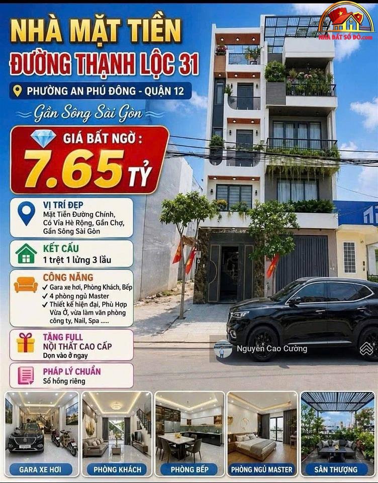 Nhà mặt tiền Thạnh Lộc 31 – Phường cũ An Phú Đông Quận 12 – Phường mới Thạnh Lộc – Thành phố Hồ Chí Minh diện tích 52 m2 giá 7390000000