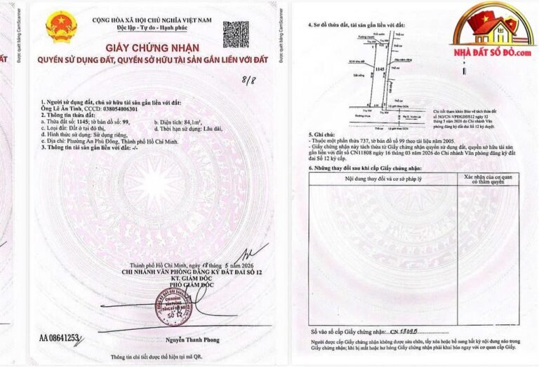Bán nhà đất Đường Vườn Lài – Phường cũ An Phú Đông – Quận 12 – Phường mới An Phú Đông – Thành phố Hồ Chí Minh diện tích 84 m2 giá 5800000000