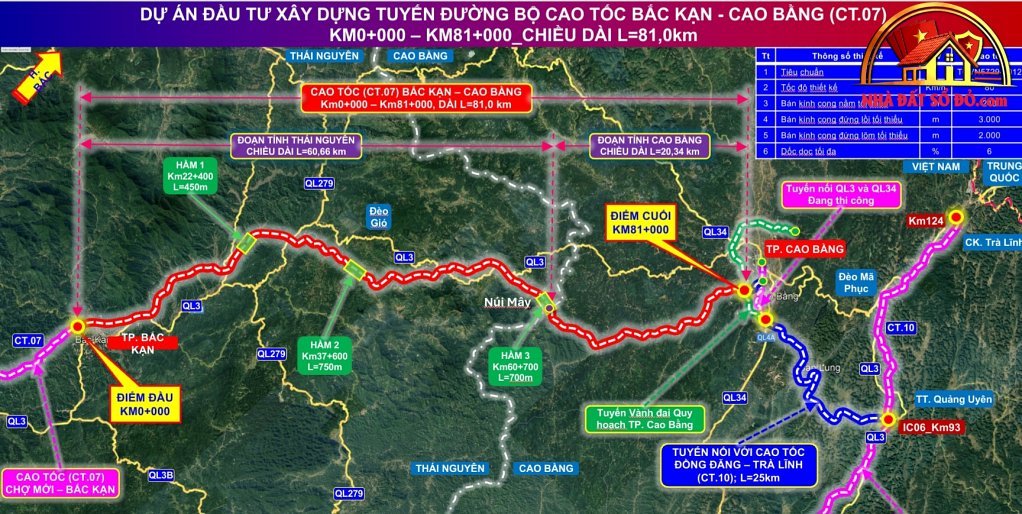 Thông tin mới về tuyến cao tốc Bắc Kạn – Cao Bằng qua Thái Nguyên