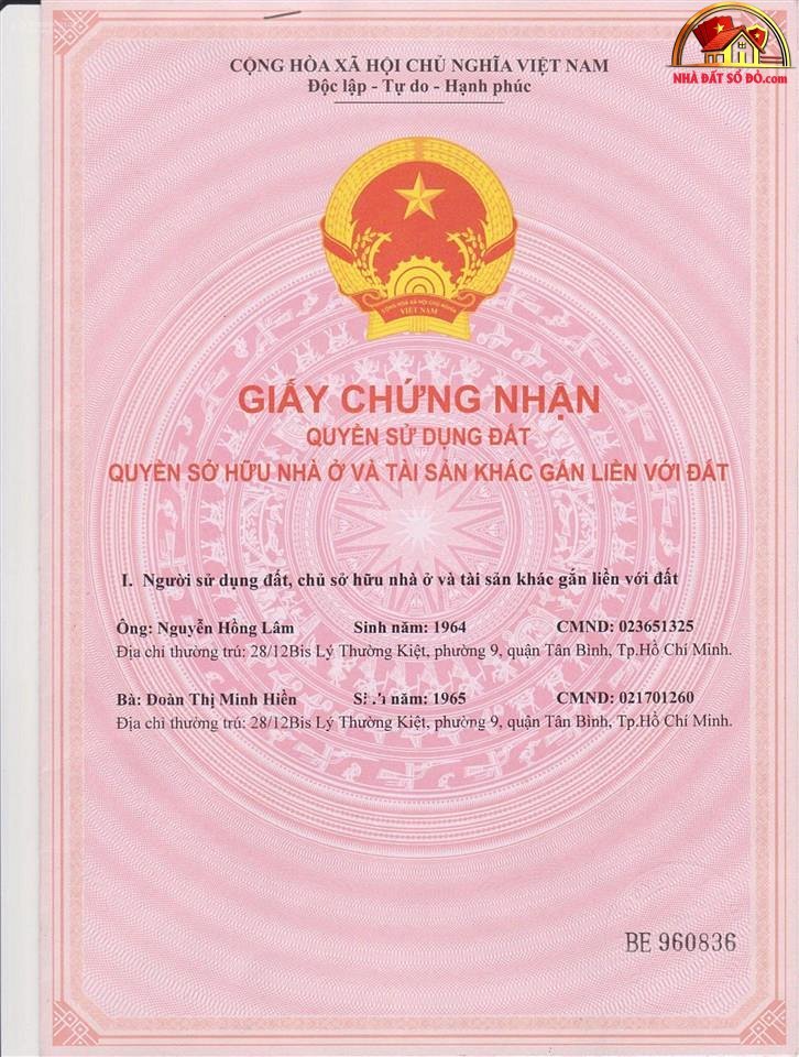 Bán nhà đất đường Thiên Phước – Phường cũ 9 Quận Tân Bình – Phường mới 9 – Thành phố Hồ Chí Minh diện tích 60 m2 giá 15600000000