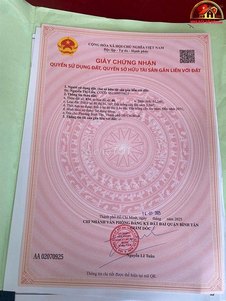 Bán nhà đất Đường Bình Thành – Phường cũ Bình Hưng Hoà B Quận Bình Tân – Phường mới Bình Hưng Hoà B – Thành phố Hồ Chí Minh 57 m2 3.5 tỷ