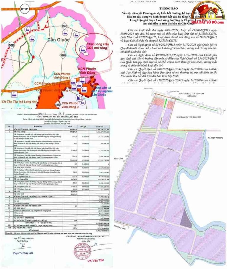 Xu hướng bồi thường đất tại dự án KCN Long Hậu Tây Ninh 2026