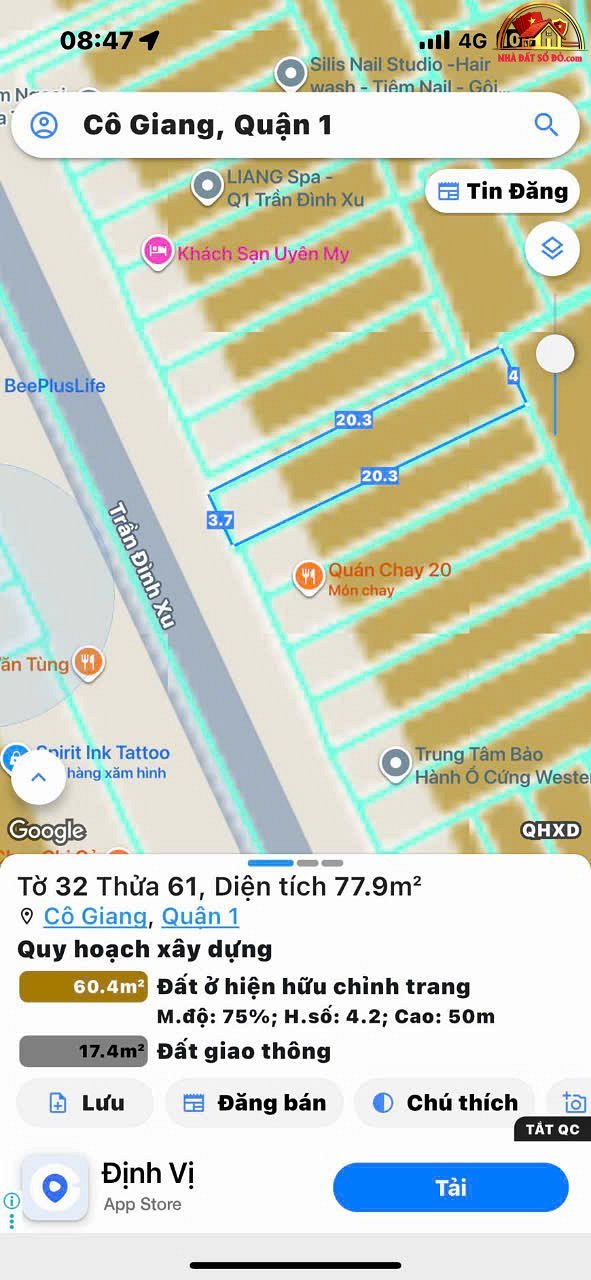 Chính chủ chưa qua đầu tư – bán nhà 3 tầng mặt tiền đường trần đình xu – phường cũ cô giang quận 1 – phường mới cô giang – thành phố Hồ Chí Minh diện tích 75m2 giá 26000000000