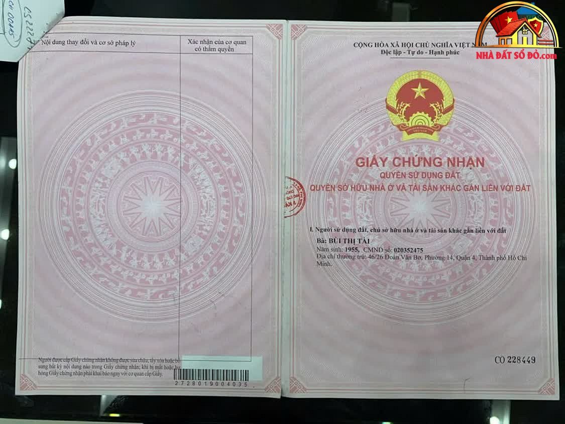 Hẻm xe ba gác, thông thoáng – Đoàn Văn Bơ – Quận 4 – NHÀ ĐẤT BẤT ĐỘNG SẢN SỔ ĐỎ