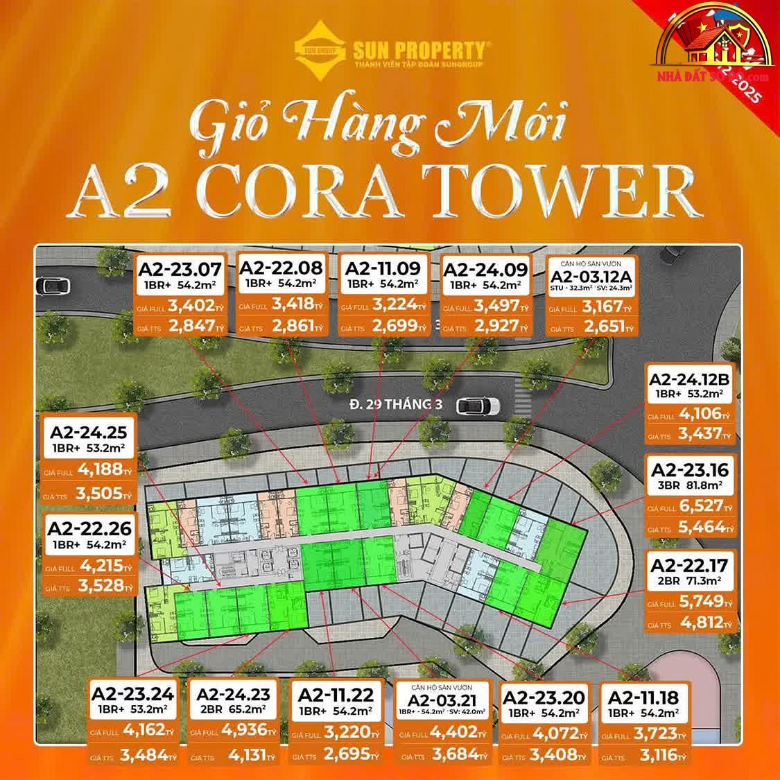 Căn hộ 2PN giá 4.8 tỷ, view sông, Cora Tower – Đà Nẵng – NHÀ ĐẤT BẤT ĐỘNG SẢN SỔ ĐỎ
