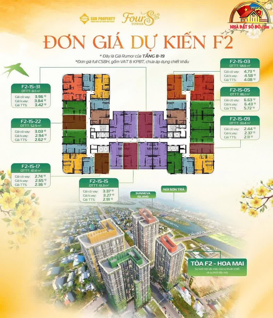 Căn hộ FourS Tower view biển, 61m² chỉ 2.4 tỷ – Đầu tư sinh lời cao