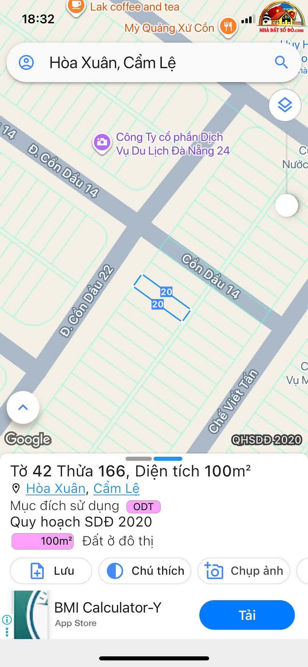 Đất nền đẹp 100m2 đường Cồn Dầu 22, Hòa Xuân – Đà Nẵng – Giá thương lượng