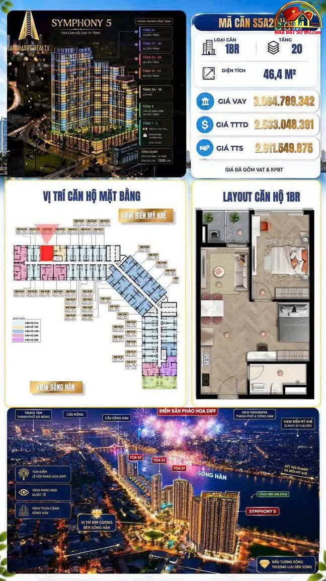 Căn hộ studio 30m² view biển Mỹ Khê – 64 triệu/m² – Đà Nẵng – NHÀ ĐẤT BẤT ĐỘNG SẢN SỔ ĐỎ