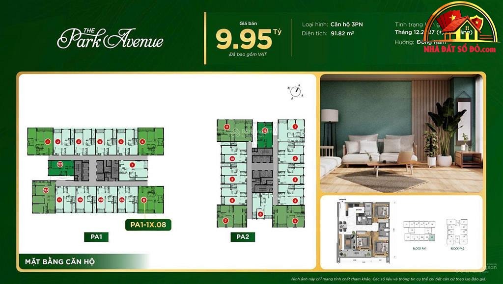 Cần bán gấp căn hộ 91 m² – 9.95 tỷ, view trường đua – The Park Avenue – Quận 11 – NHÀ ĐẤT BẤT ĐỘNG SẢN SỔ ĐỎ