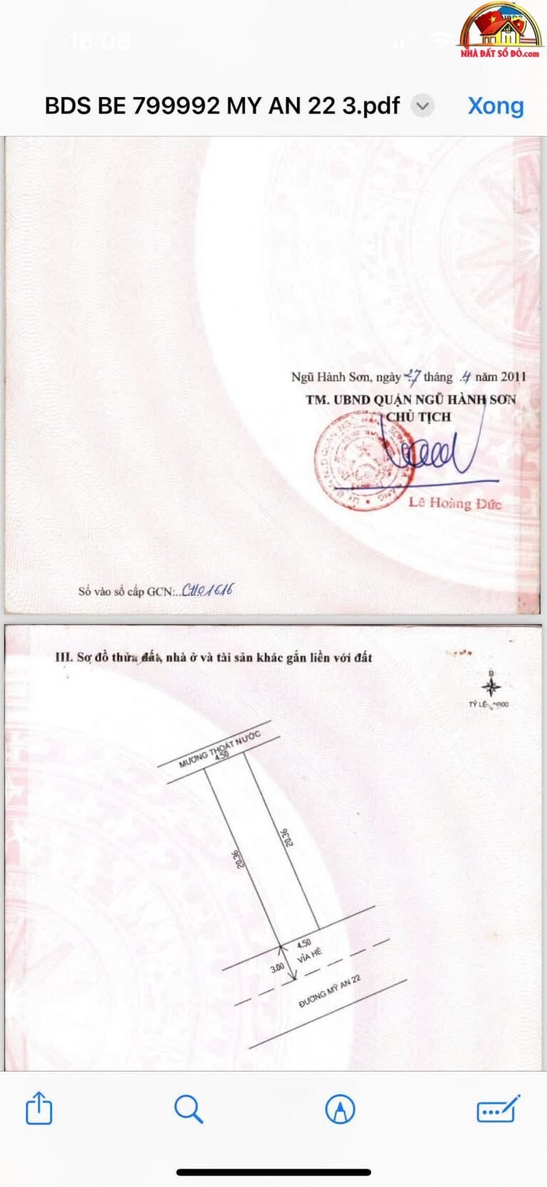 Bán đất mặt tiền đường Mỹ An 22, giá chỉ 9.8 tỷ – Đà Nẵng