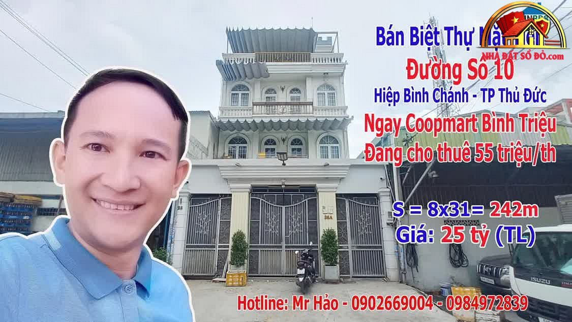 Biệt thự mặt tiền đường Số 10 – Hiệp Bình Chánh – 25 tỷ – Thủ Đức