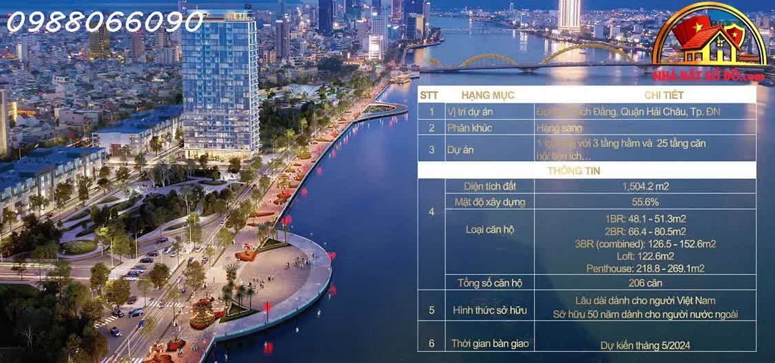 Căn hộ hạng sang chỉ 7.4 tỷ, 75m² ngay phố đi bộ Bạch Đằng – Đà Nẵng – NHÀ ĐẤT BẤT ĐỘNG SẢN SỔ ĐỎ