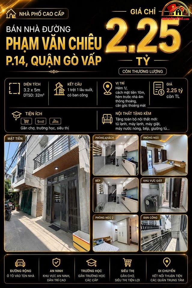 Nhà đẹp hẻm 2m gần chợ – 10m² – 1.55 t… – Bán nhà trong ngõ, hẻm Quận Gò Vấp – TP Hồ Chí Minh giá Dưới 3 tỷ