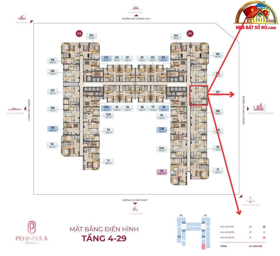 Căn hộ 2PN tầng 30, view triệu đô tại Peninsula Đà Nẵng – Giá thỏa thuận – Bán nhà đất Đường Trần Hưng Đạo – Nại Hiên Đông – Sơn Trà – Đà Nẵng – NHÀ ĐẤT BẤT ĐỘNG SẢN SỔ ĐỎ