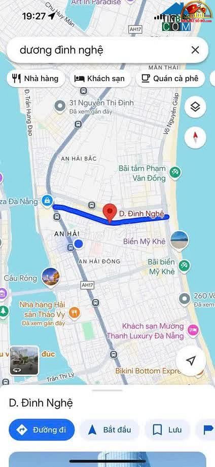 Bán đất ngay biển Mỹ Khê, gần phố du lịch Hàn Quốc chỉ 19.5 tỷ – Đường Dương Đình Nghệ – Sơn Trà – Đà Nẵng – NHÀ ĐẤT BẤT ĐỘNG SẢN SỔ ĐỎ